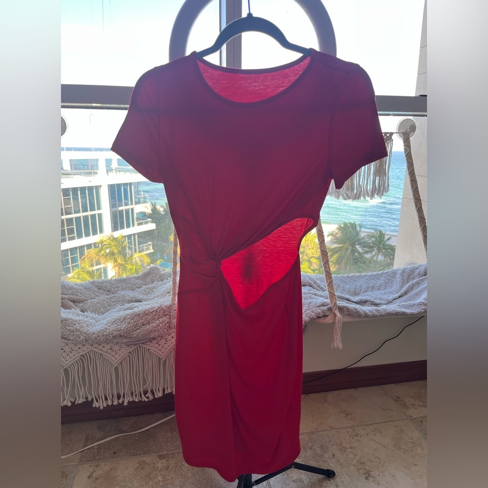 Red mini dress